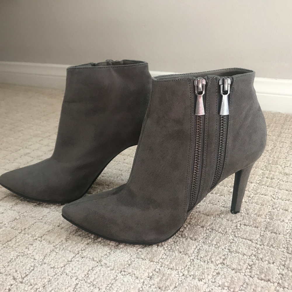 Abound Faux Grey Suede Women's Sexy Ankle Boots